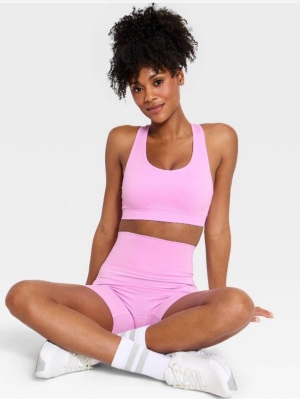 Women's Seamless Medium Support Racerback Sports Bra - Light Violet